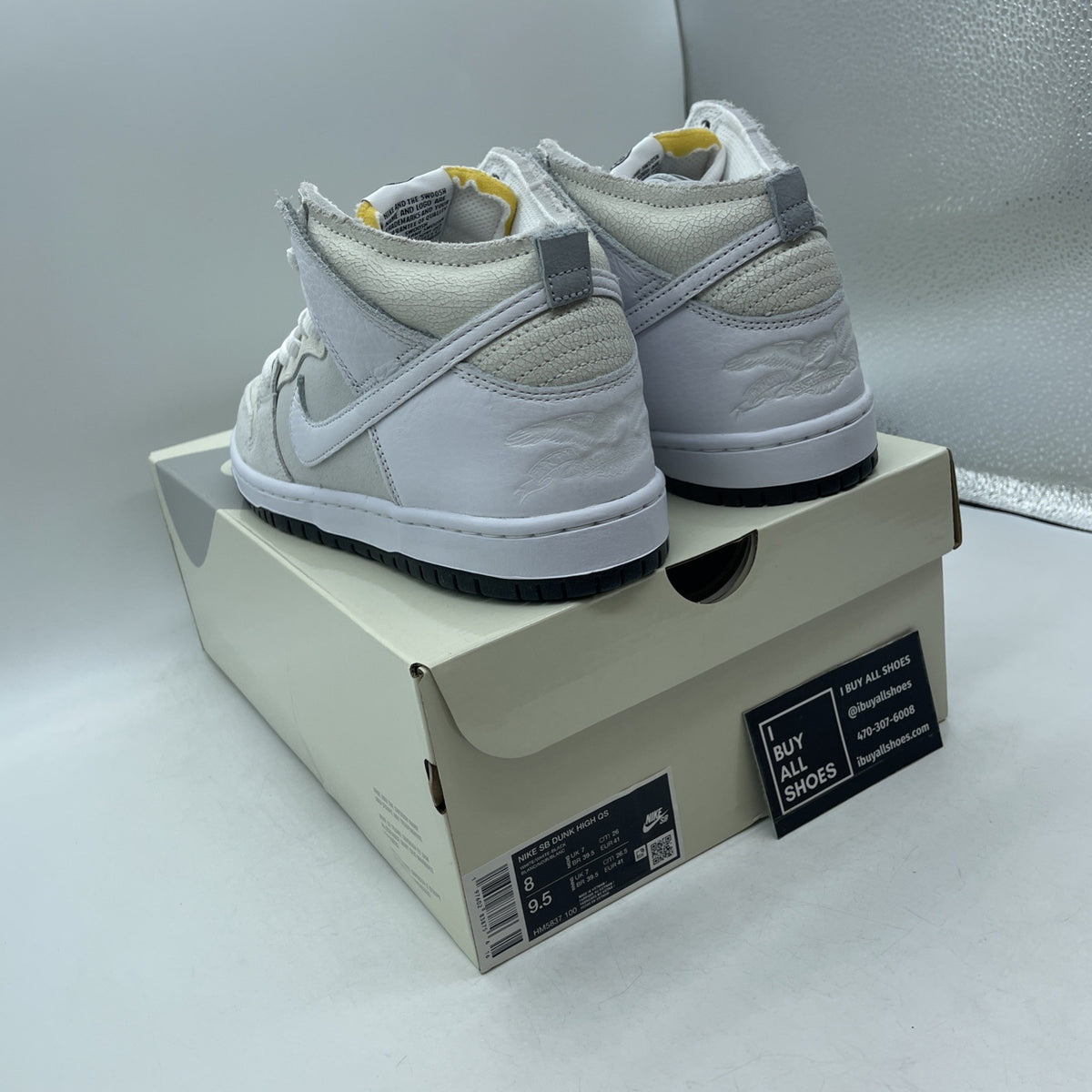 Size 8 - Nike SB Dunk High QS x Antihero Shoes White Black Skate (HM5837-100)
