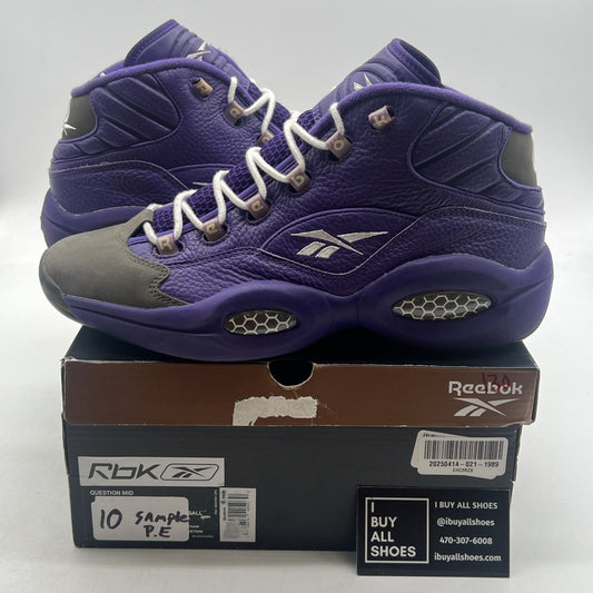 Size 10 - Reebok Question Mid Sample , Purple Grey (BB0216)