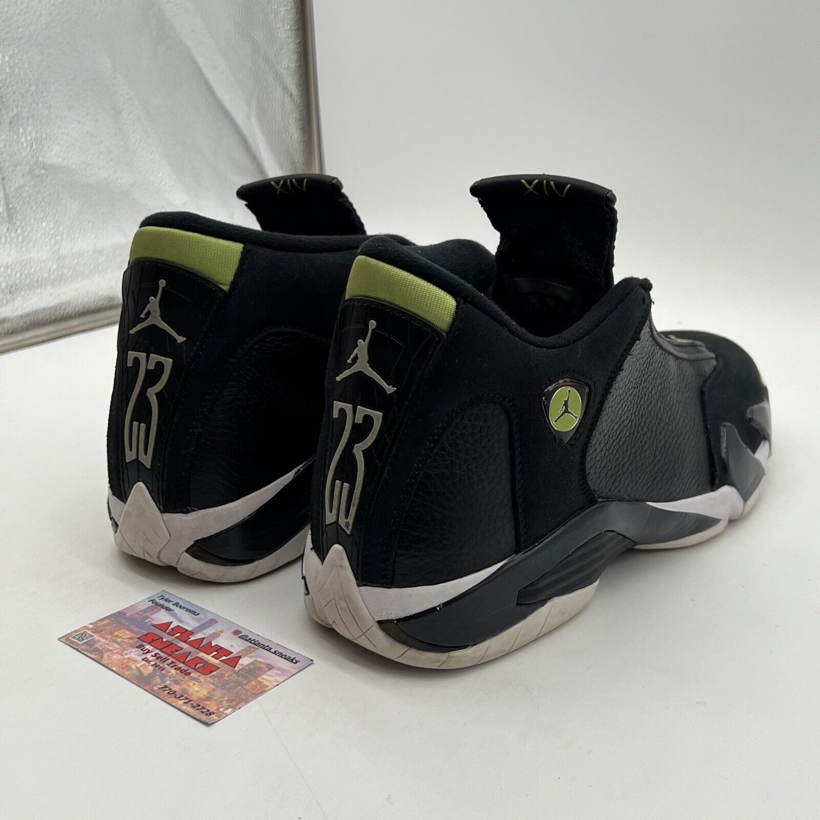 Size 12 - Air Jordan 14 Retro 2016 Indiglo Black White Green (487471-005)