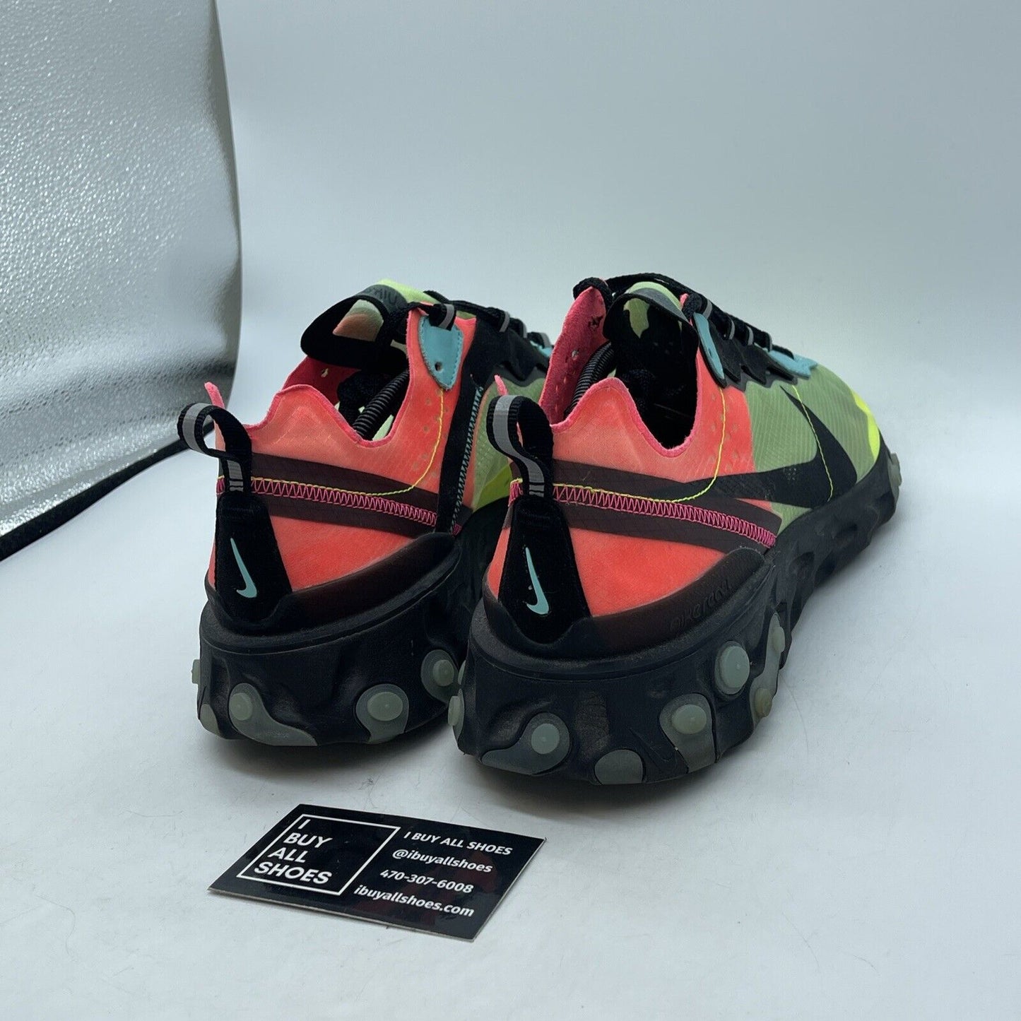 Size 13 - Nike React Element 87 Hyper Fusion Pink Blue Black Suede (AQ1090-700)