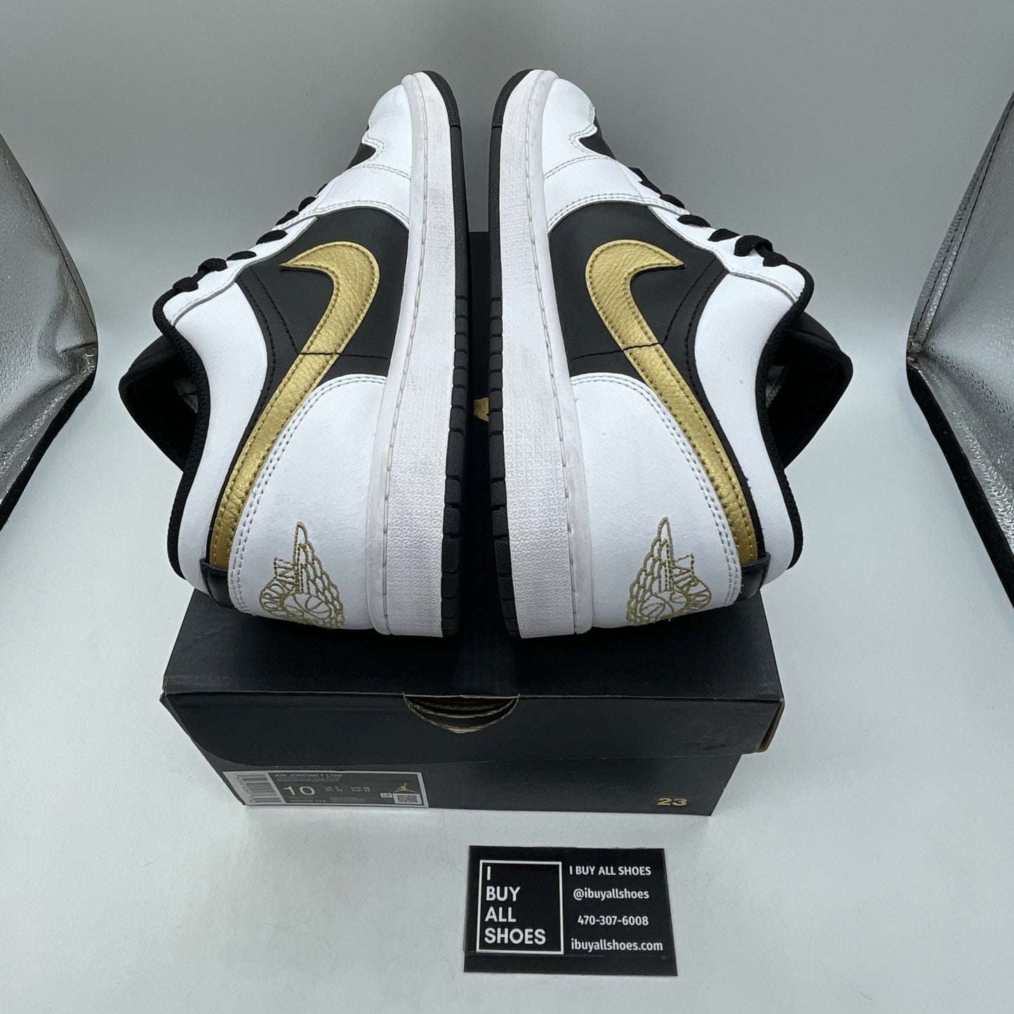 Size 10 - Air Jordan 1 Low Gold Swoosh (553558-172)