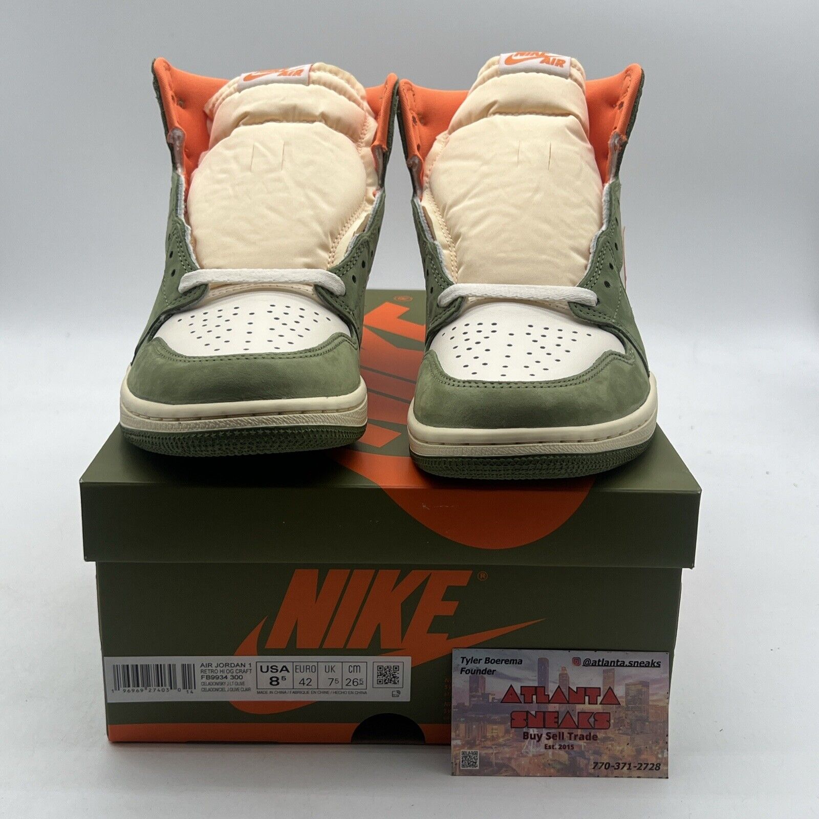 Size 8.5 - Air Jordan 1 Retro OG Craft High Celadon (FB9934-300)