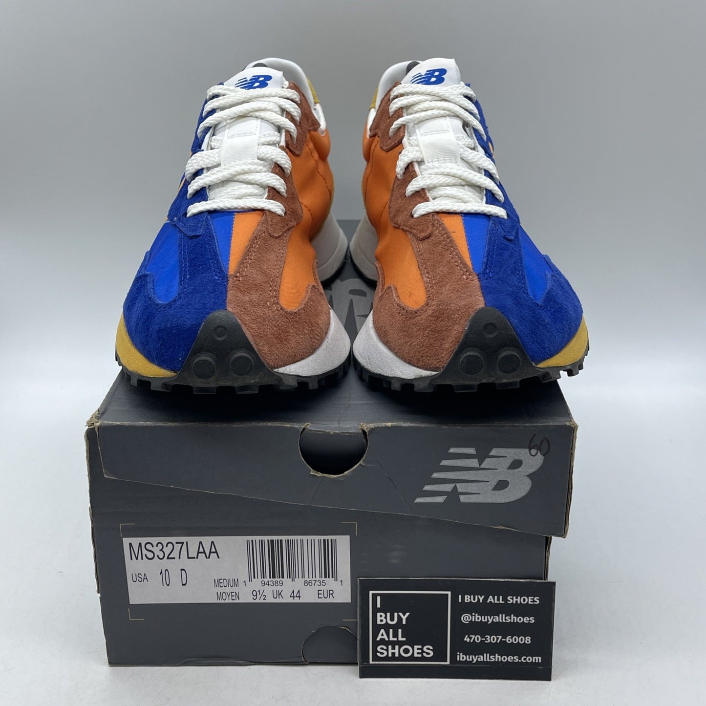 Size 10 - New Balance 327 Marine Blue Orange (MS327LAA)