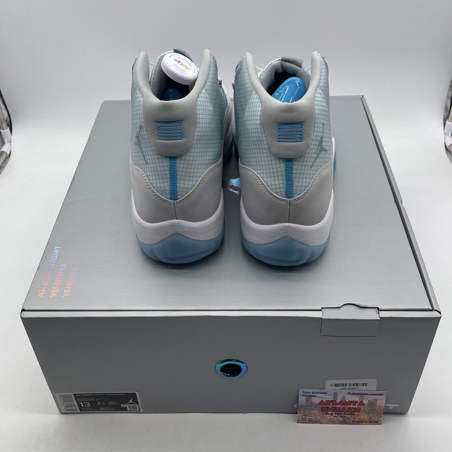 Size 13 - Air Jordan 11 Adapt Legend Blue Grey White Suede Leather (DO6365-001)