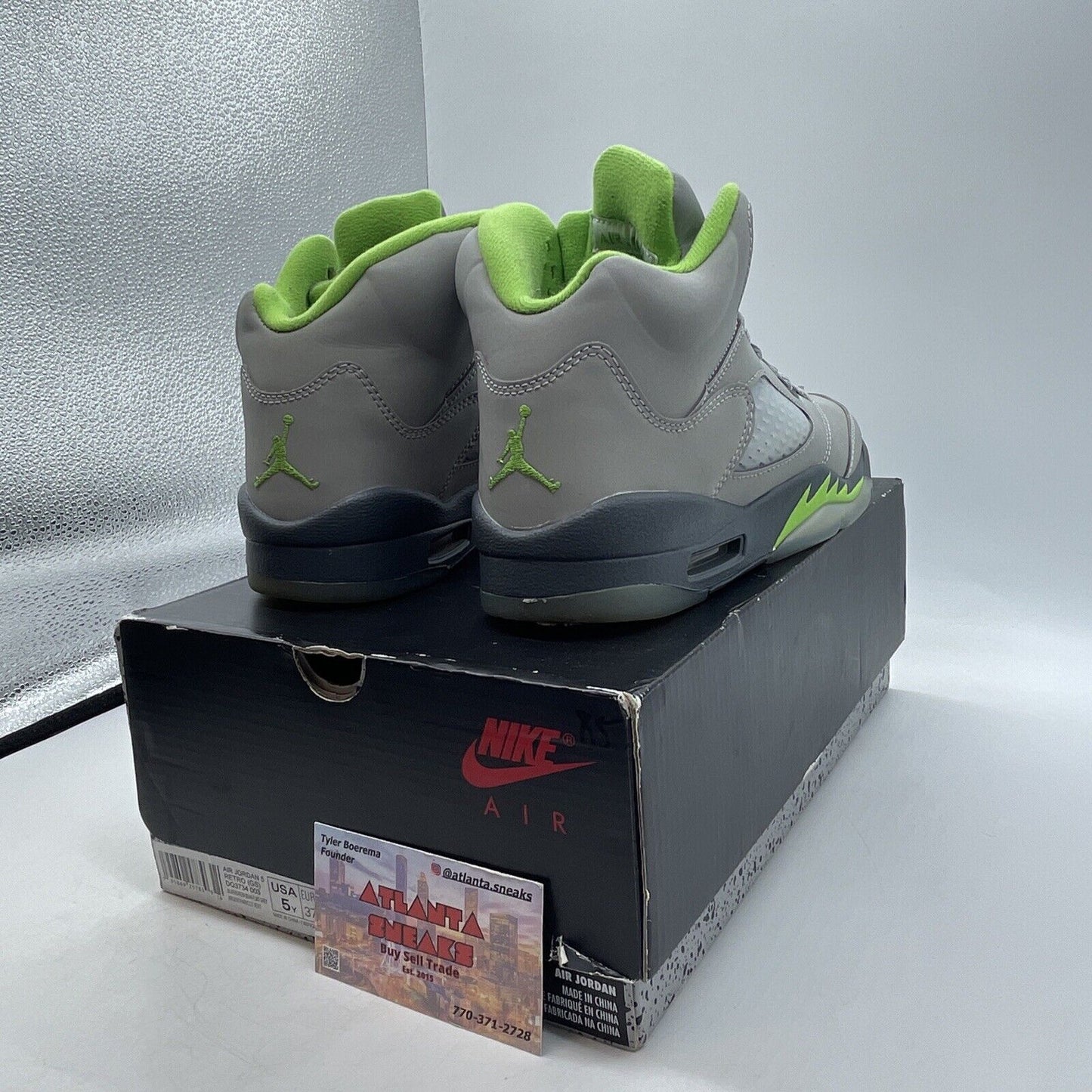 Size 5 (GS) - Jordan 5 Retro 2022 Mid Green Bean Grey (DQ3734-003)