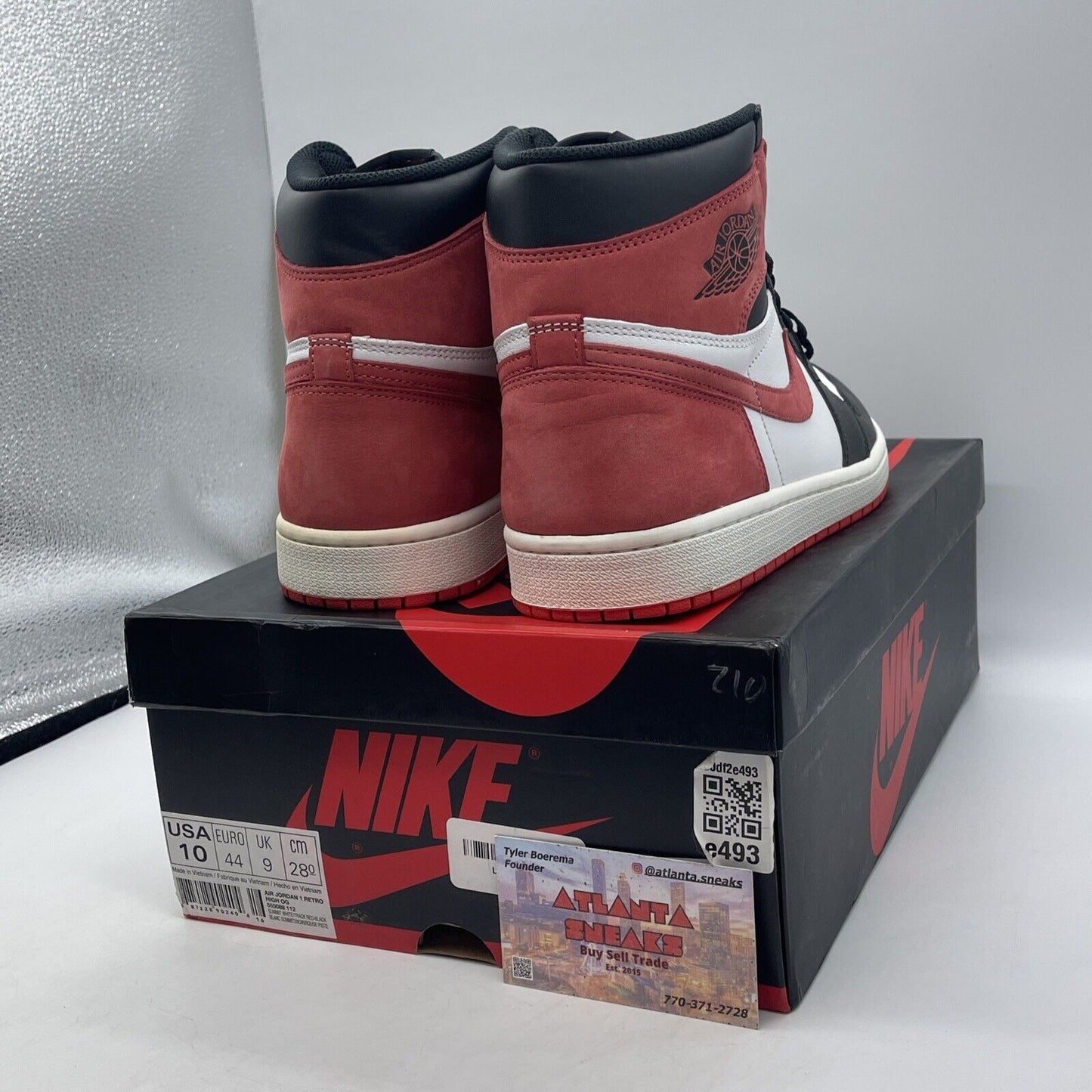 Size 10 - Air Jordan 1 Retro OG High Best Hand in the Game - Track Red Black