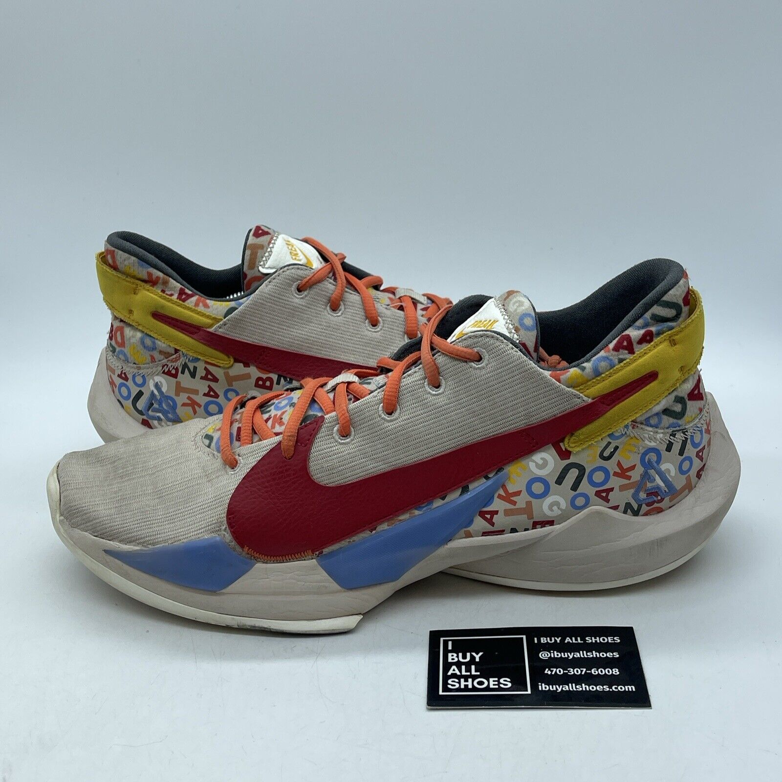 Size 13 - Nike Zoom Freak 2 Letter Bro Brown Blue Red Suede Leather (CW3162-001)