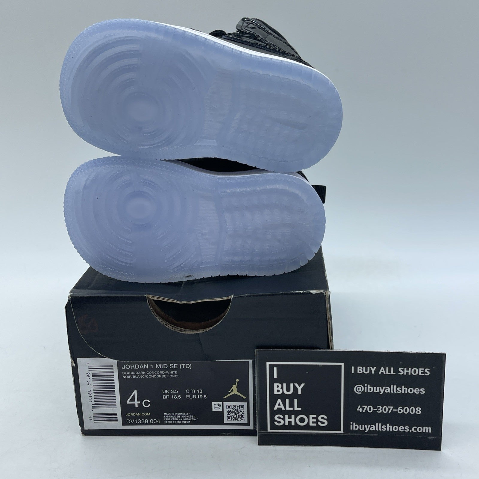 Size 4C - Jordan 1 Mid SE (TD) Space Jame Black Dark Concord-White (DV1338-004)
