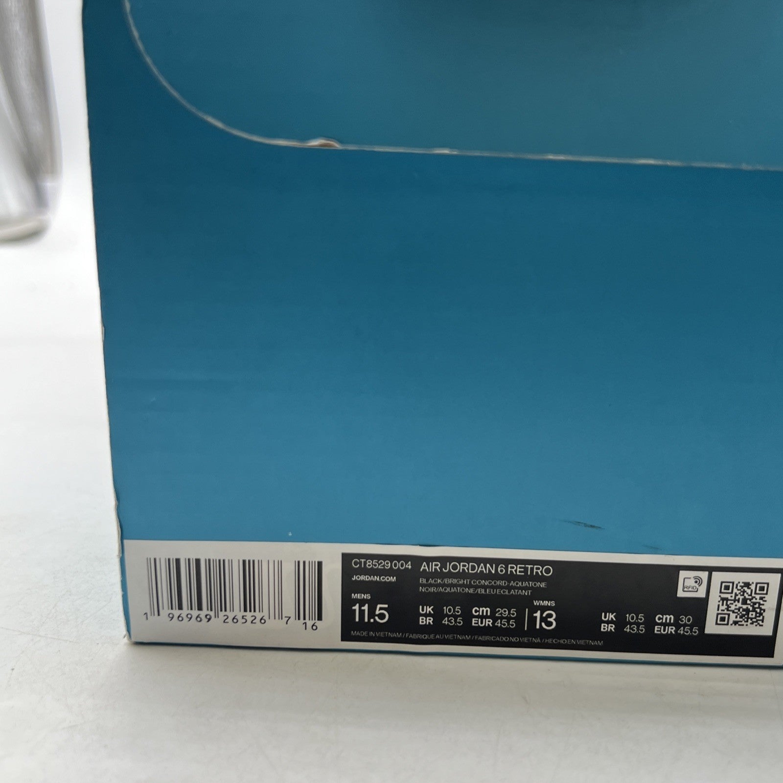 Size 11.5 - Air Jordan 6 Retro Aqua (CT8529-004)