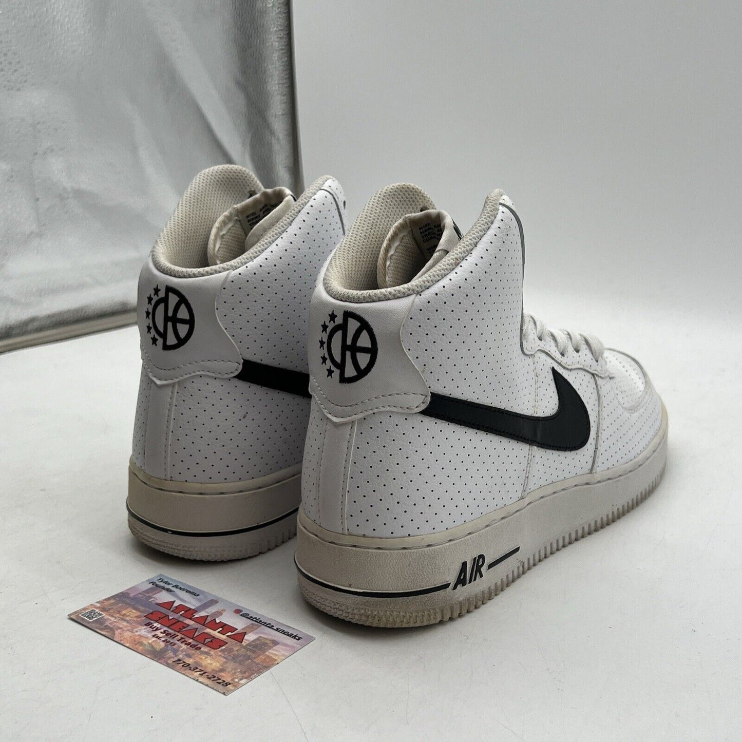 Size 9.5 - Nike Air Force 1 ´07 Perforated High White Black Leather (315121-120)