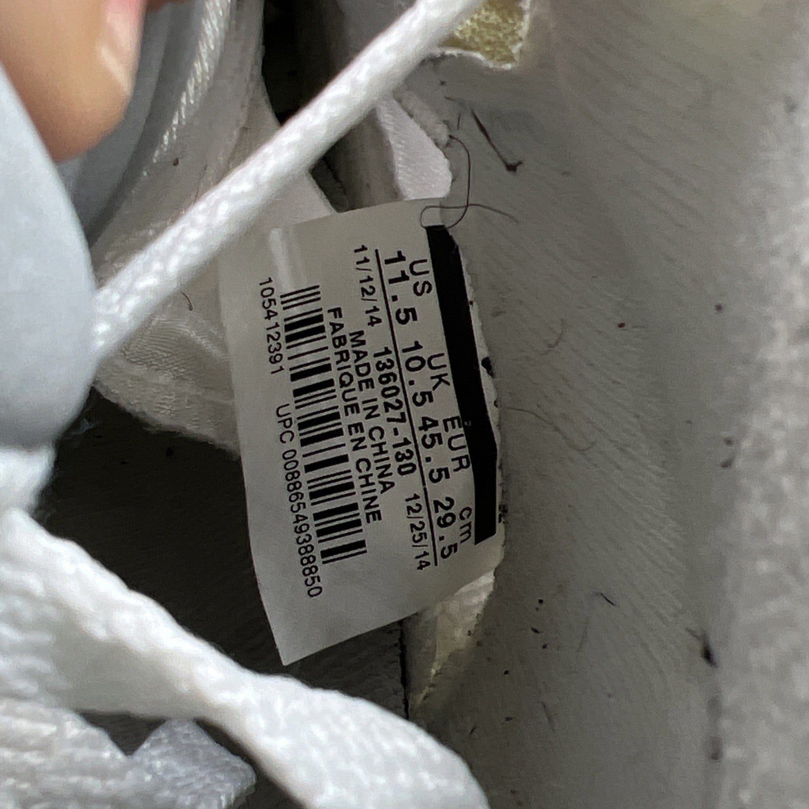 Size 11.5 - Air Jordan 5 Retro 2015 White Metallic (136027-130)