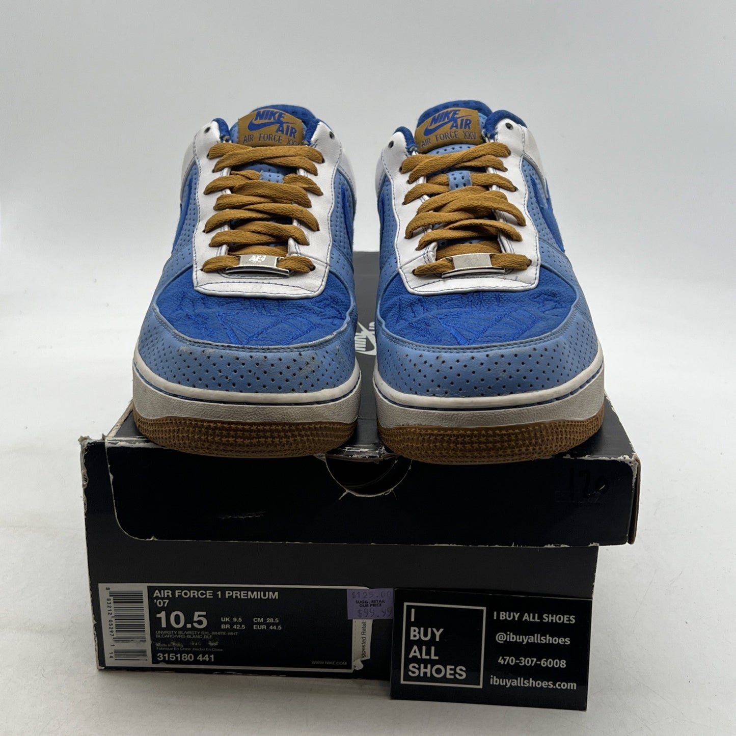 Size 10.5 - Nike Air Force 1 Premium 07 Blue (315180-441)