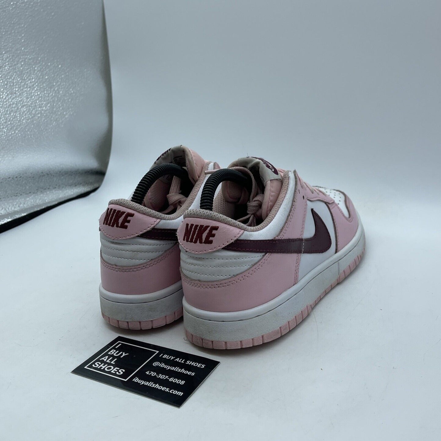 Size 8 - Dunk Low GS ‘Pink Foam’ Burgundy White Pink Leather Suede (CW1590-601)