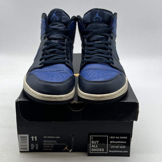 Size 11 - Air Jordan 1 Retro Mid Obsidian Royal (554724-412)