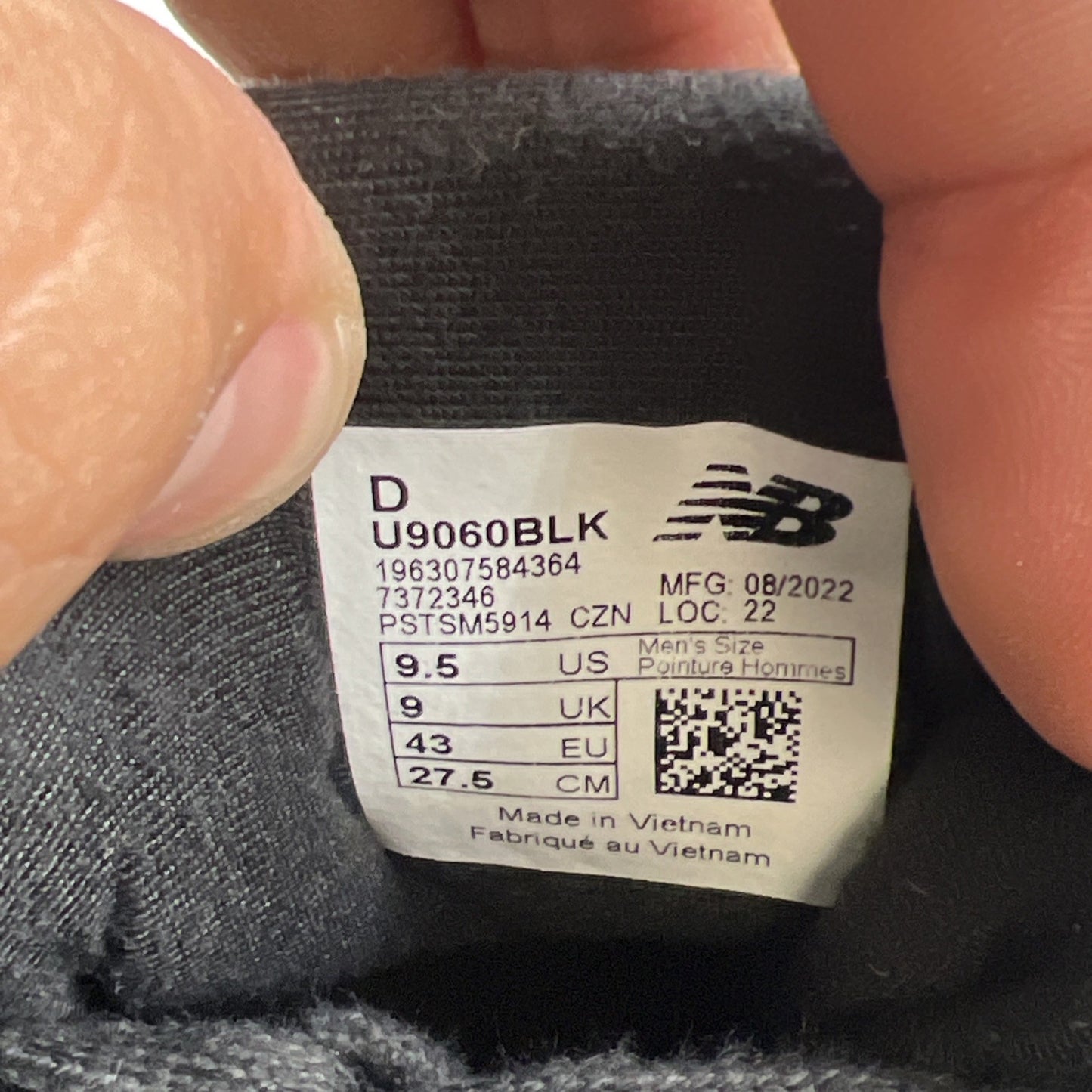 Size 9.5 - New Balance 9060 Black Castlerock (U9060BLK)