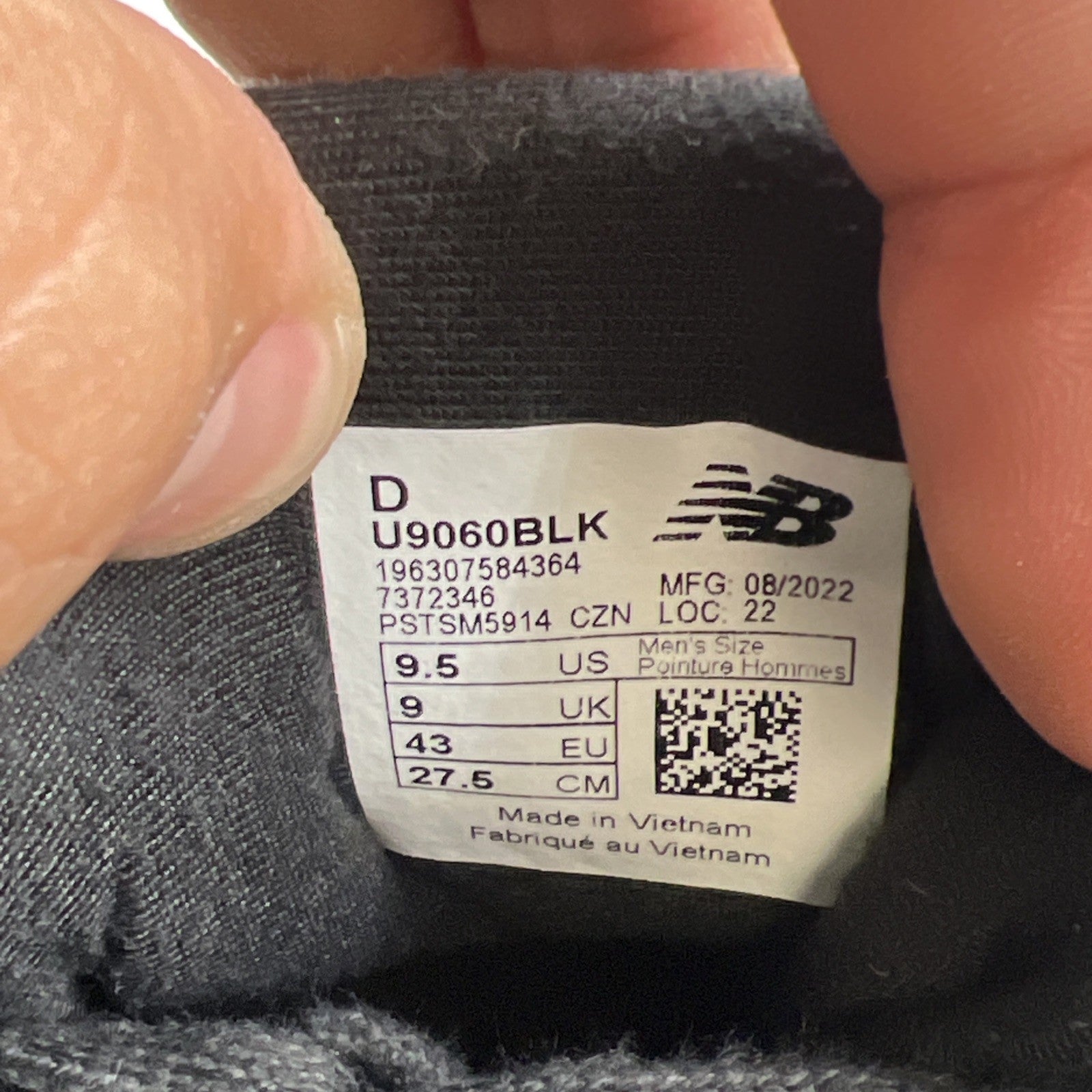 Size 9.5 - New Balance 9060 Black Castlerock (U9060BLK)