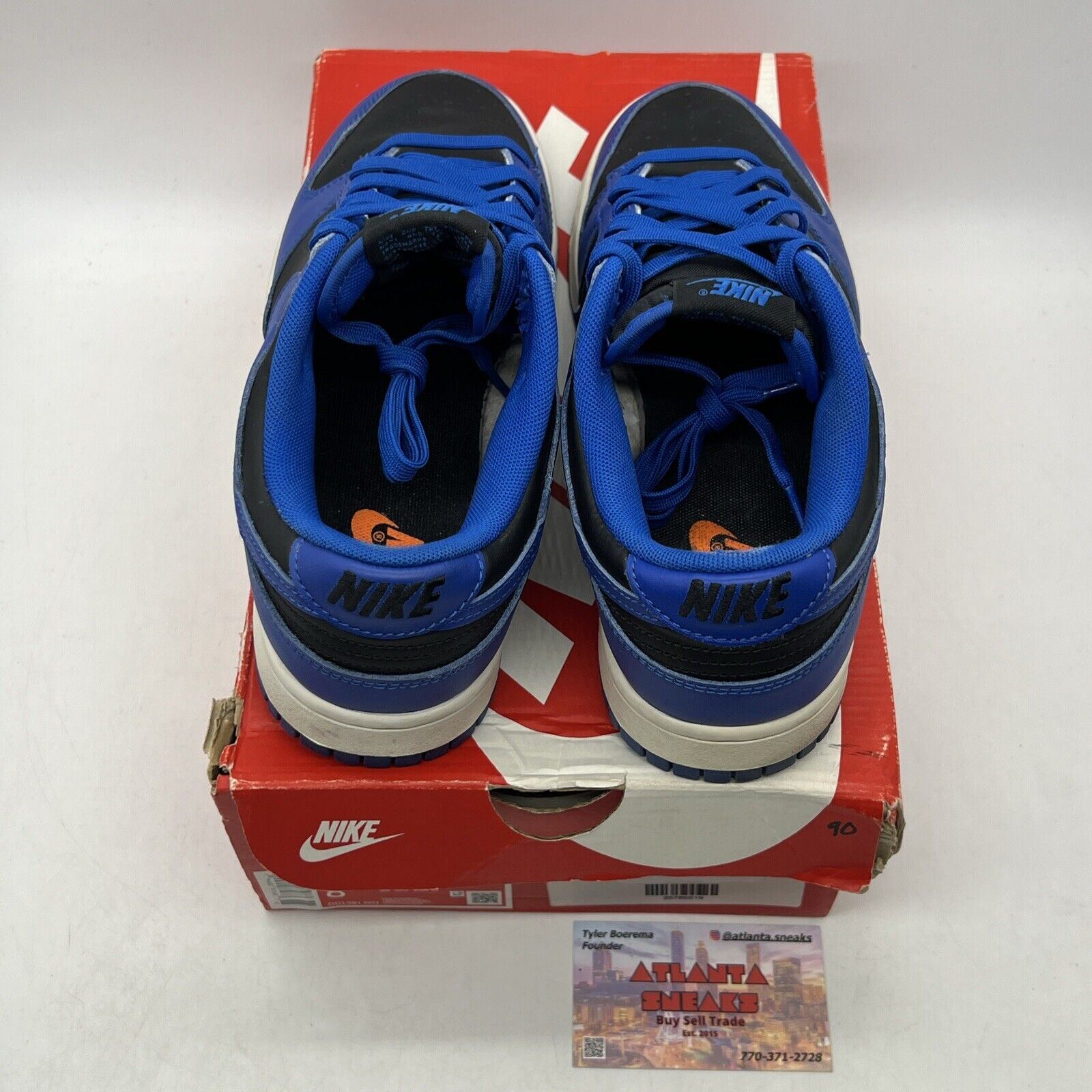 Size 8 - Nike Dunk Low Hyper Cobalt Black Blue Leather White (DD1391-001)