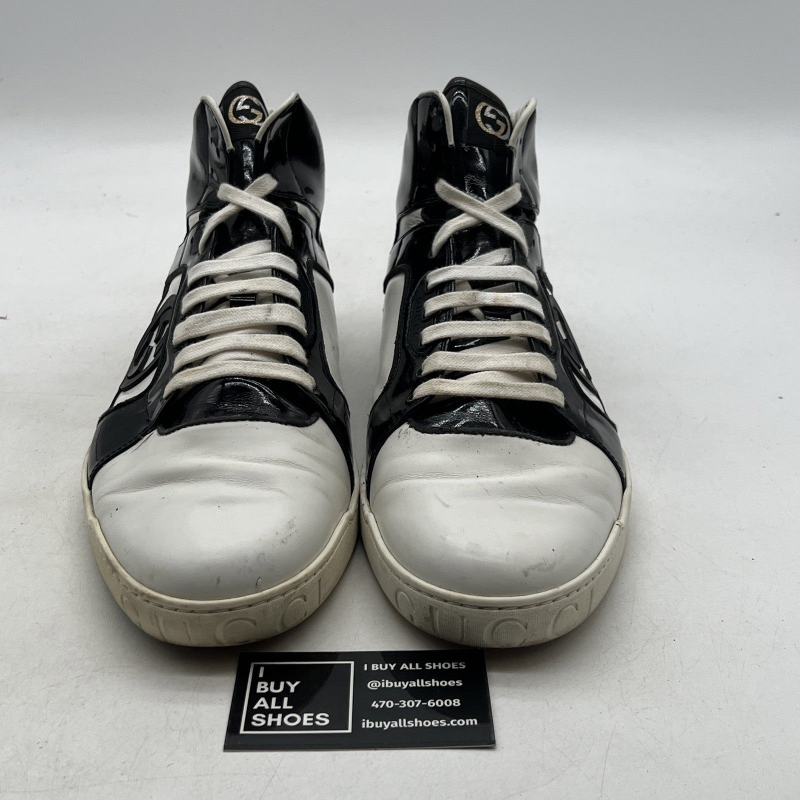 Size 12.5G - GUCCI Rebound Snakeskin High Top Sneakers GG