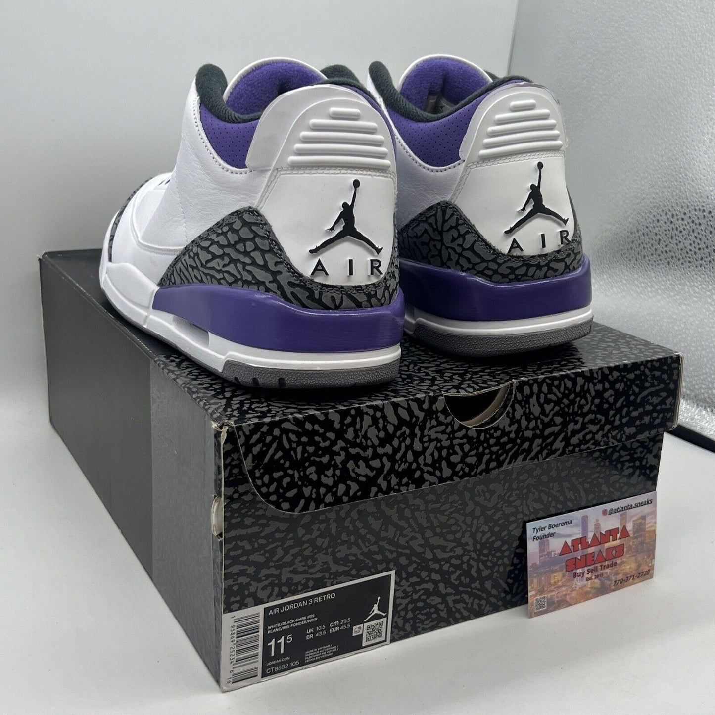 Air Jordan 3 Retro "DARK IRIS" 2022 - Size 11.5 - CT8532 105 Brand New Og All