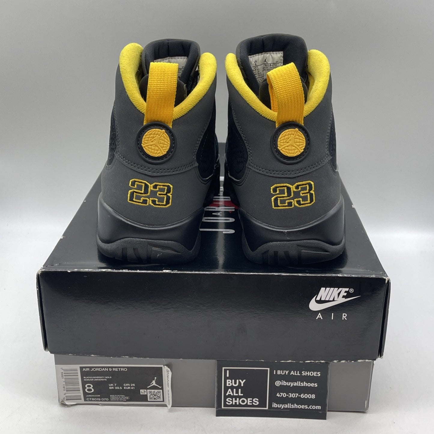 Size 8 - Air Jordan 9 Retro Black (CT8019-070)