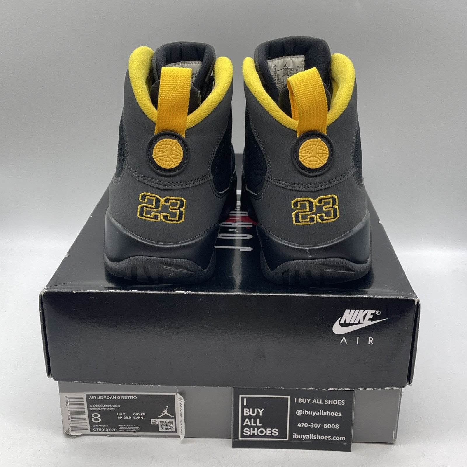 Size 8 - Air Jordan 9 Retro Black (CT8019-070)