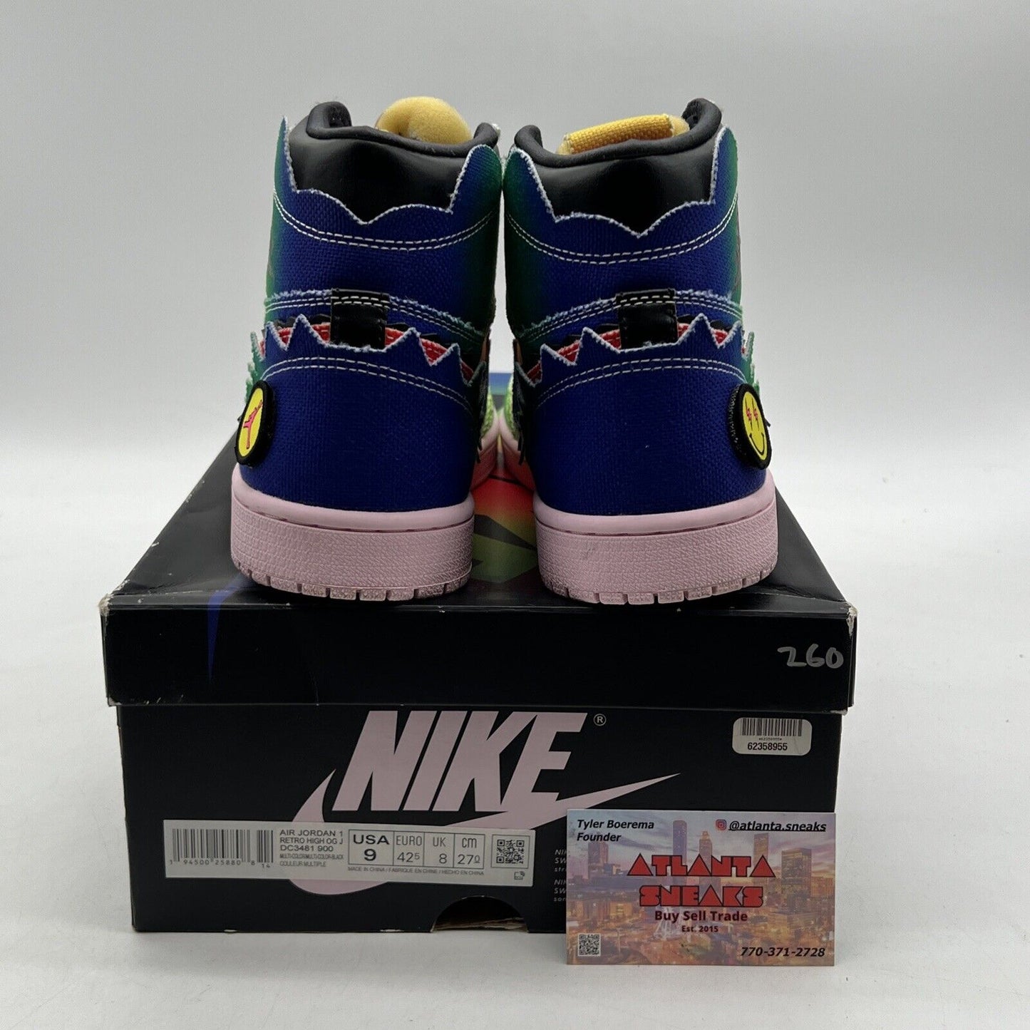 Size 9 - Jordan 1 Retro OG High x J Balvin Tie Dye (DC3481-900)