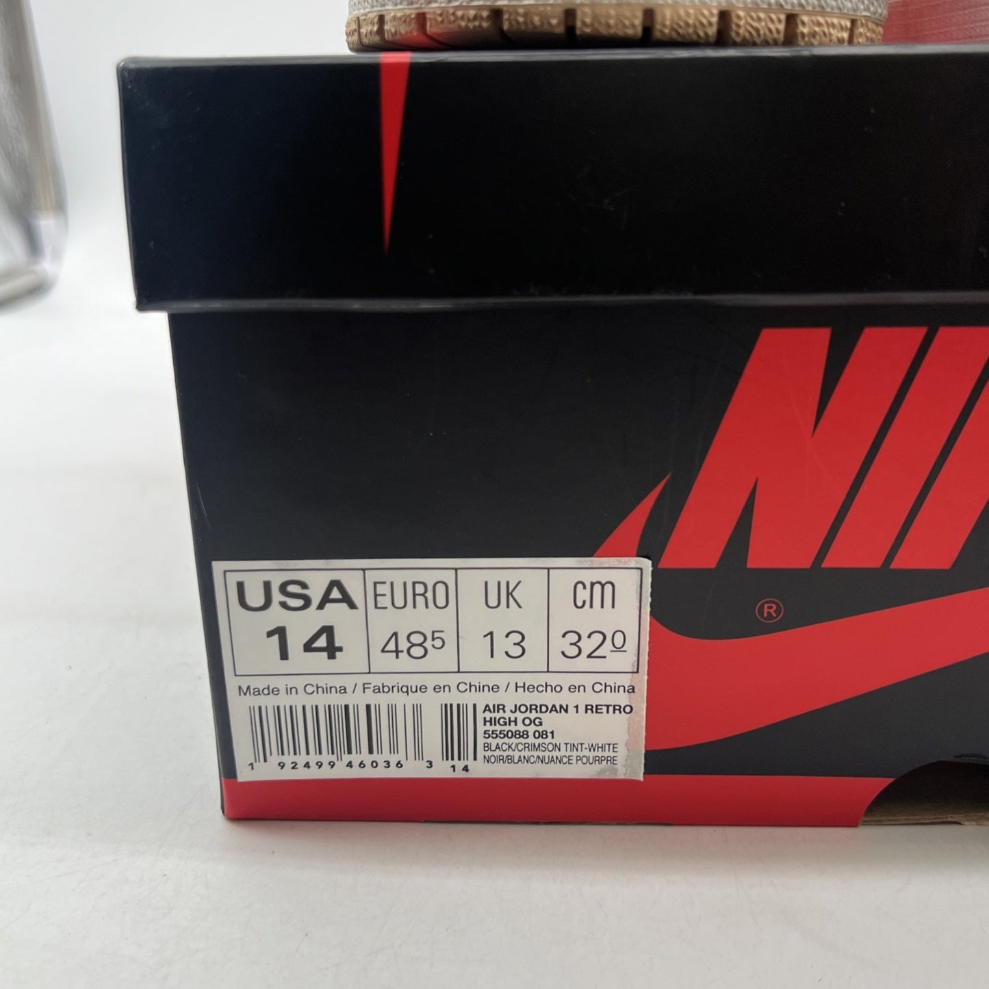 Size 14 - Air Jordan 1 Retro OG High Crimson Tint (555088-081)