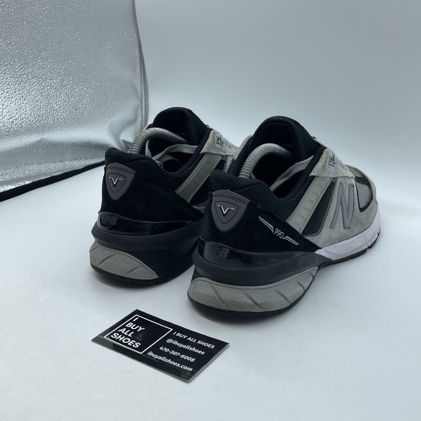 Size 9 - New Balance 990v5 Made In USA Black Grey Suede Leather (M990GB5)