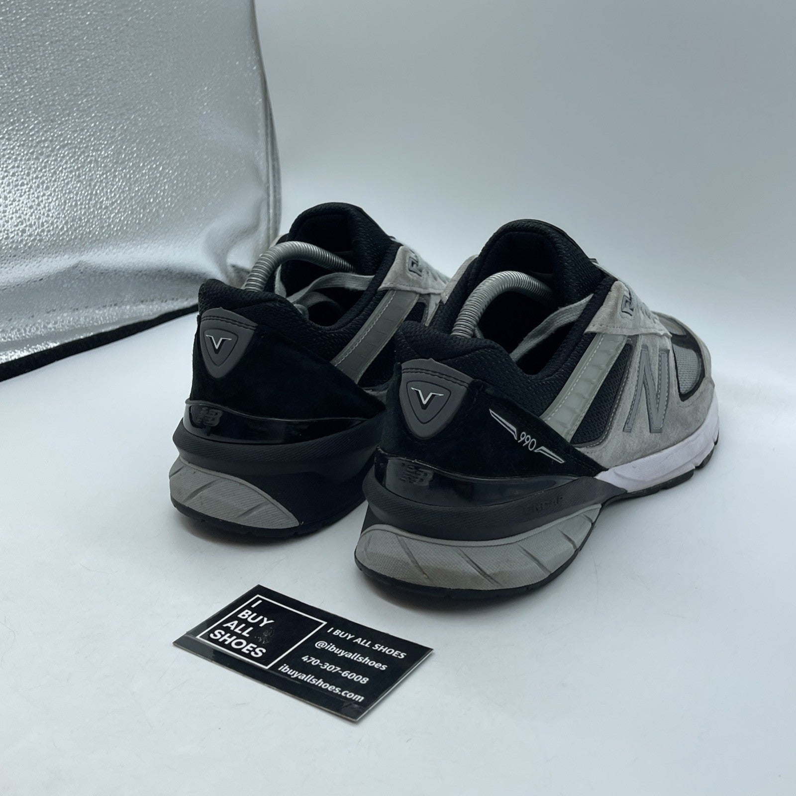 Size 9 - New Balance 990v5 Made In USA Black Grey Suede Leather (M990GB5)