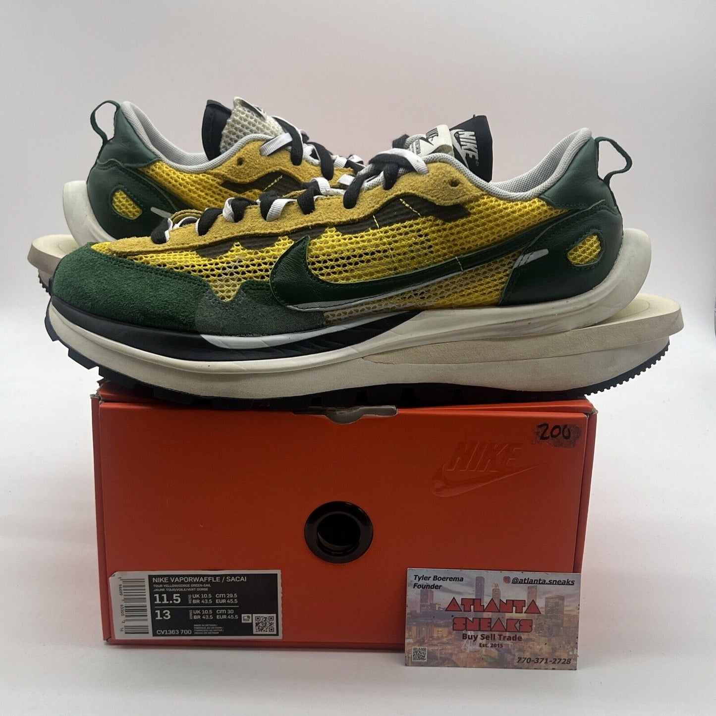 Size 11.5 - Nike sacai x VaporWaffle Tour Yellow (CV1363-700)