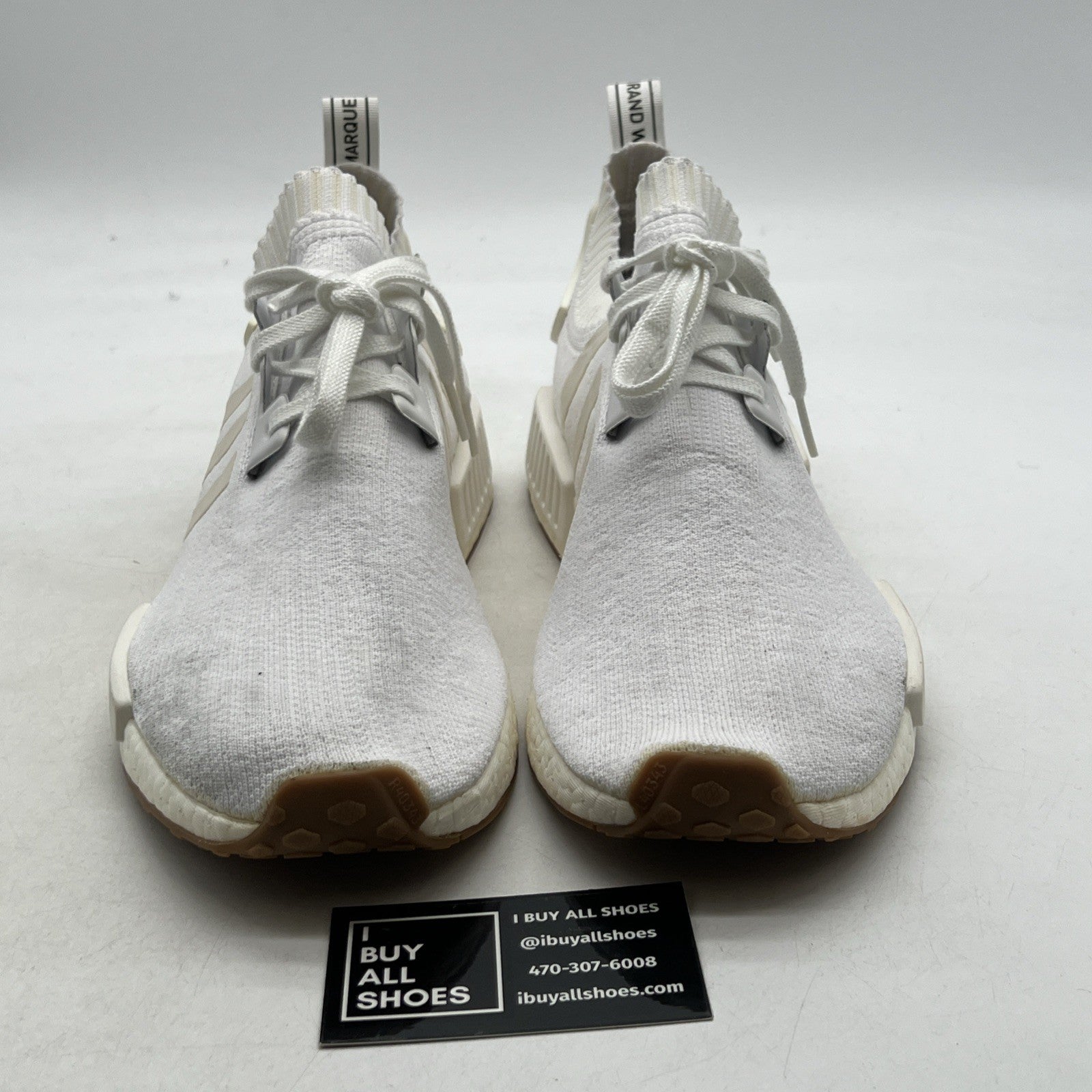 Size 13 - Adidas NMD_R1 Primeknit White Gum (BY1888)