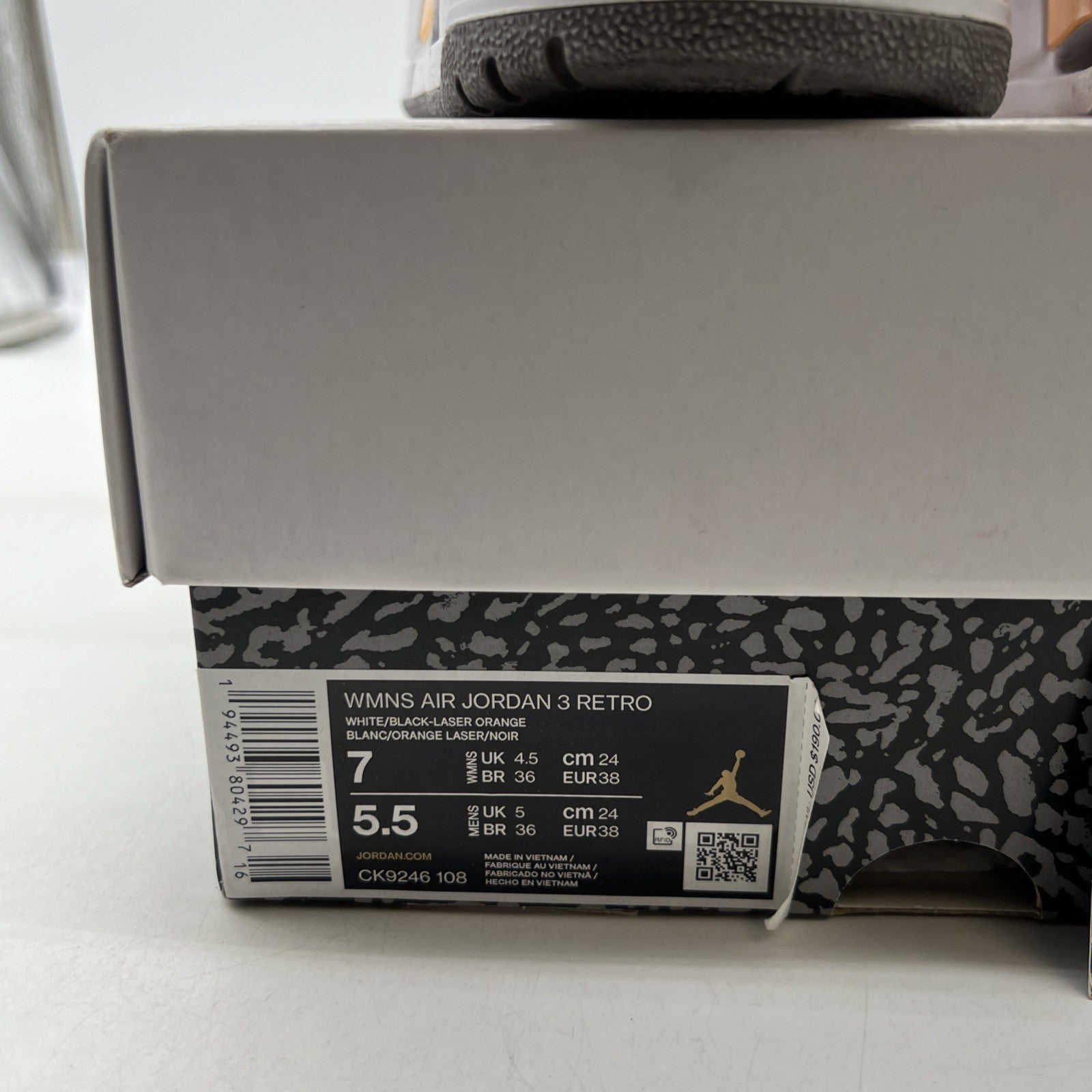 Size 7 - Air Jordan 3 Retro Laser Orange W (CK9246-108)