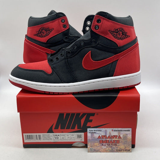 Size 10W - Air Jordan 1 Retro OG 2023 High Satin Bred Black Suede (FD4810-061)