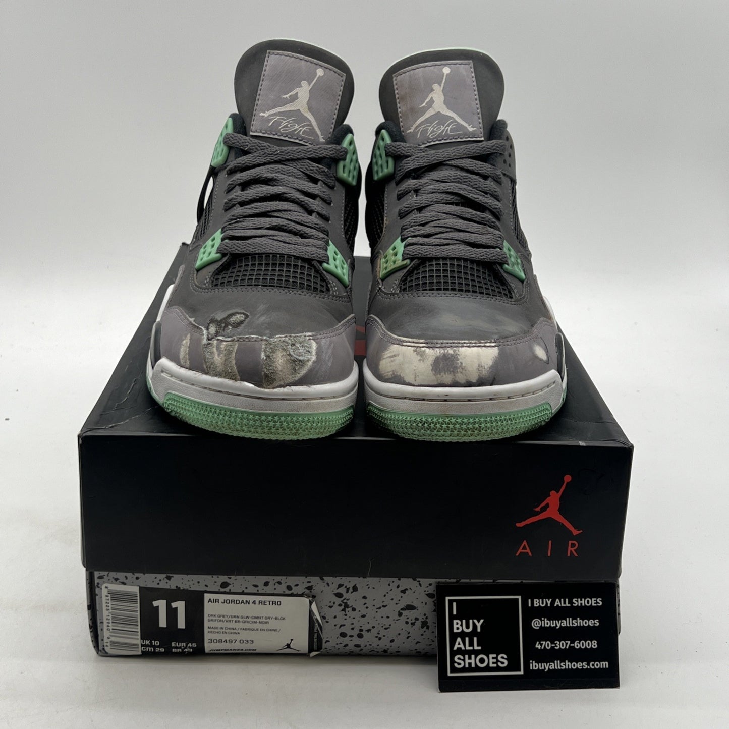 Size 11 - Air Jordan 4 Retro Green Glow 2013 (308497-033)