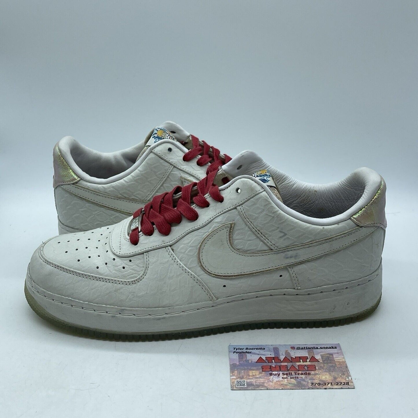 Size 12 - Nike Air Force 1 Sp I/O Nrg Low White Dragon Red Leather (553281-110)