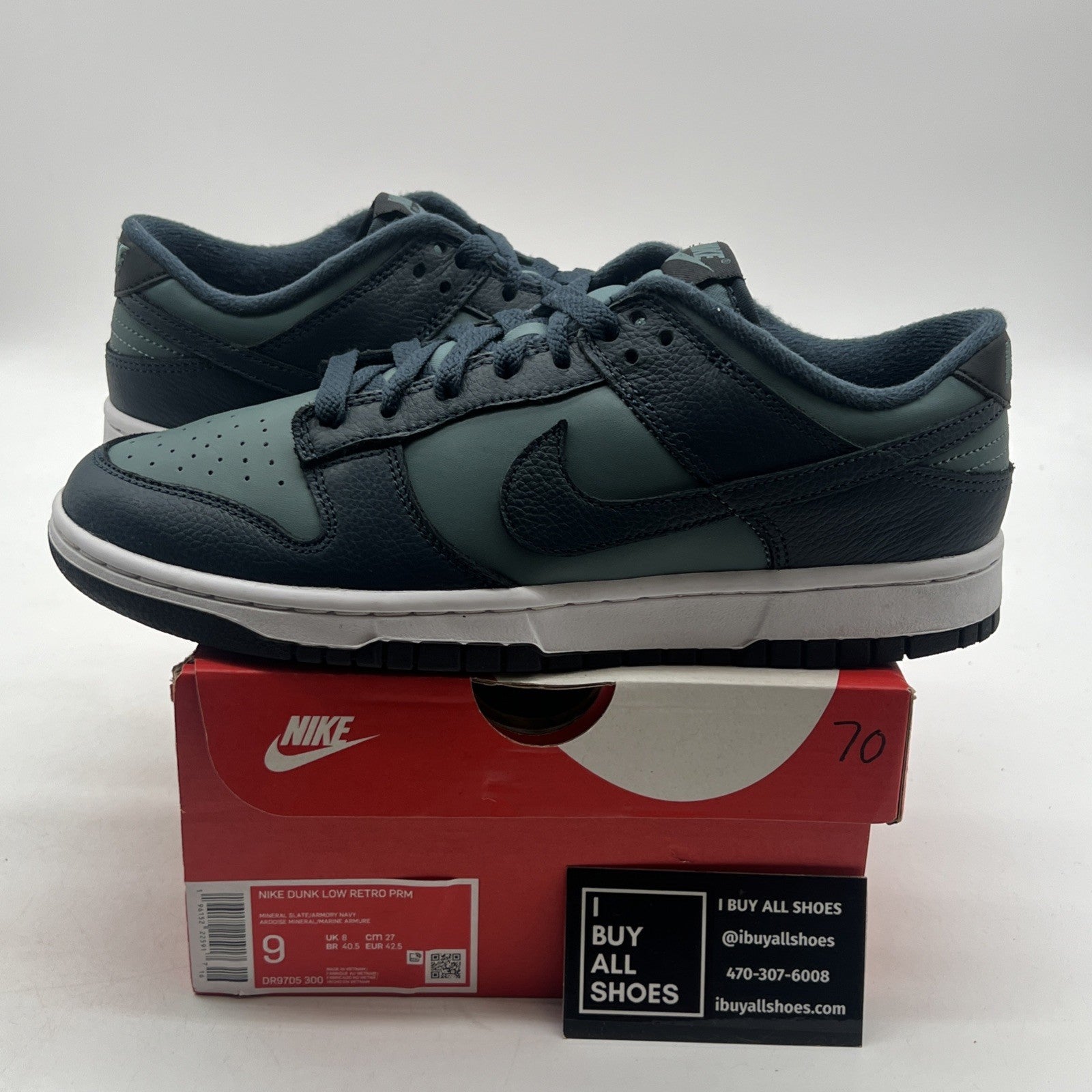 Size 9 - Nike Dunk Low Armory Navy/Black/Mineral State/White (DR9705-300)