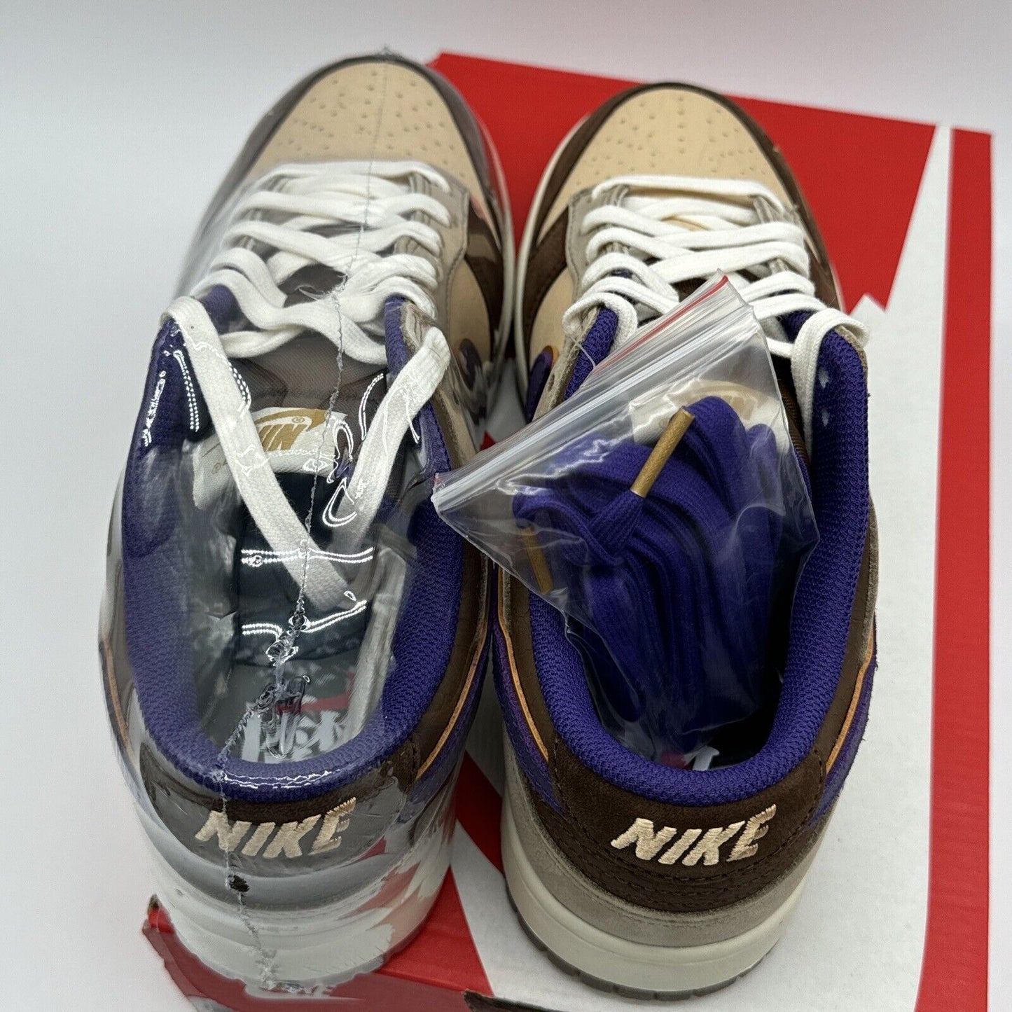 Size 9 - Nike Dunk Low Premium Setsubun Purple Beige Cracked Leather Suede