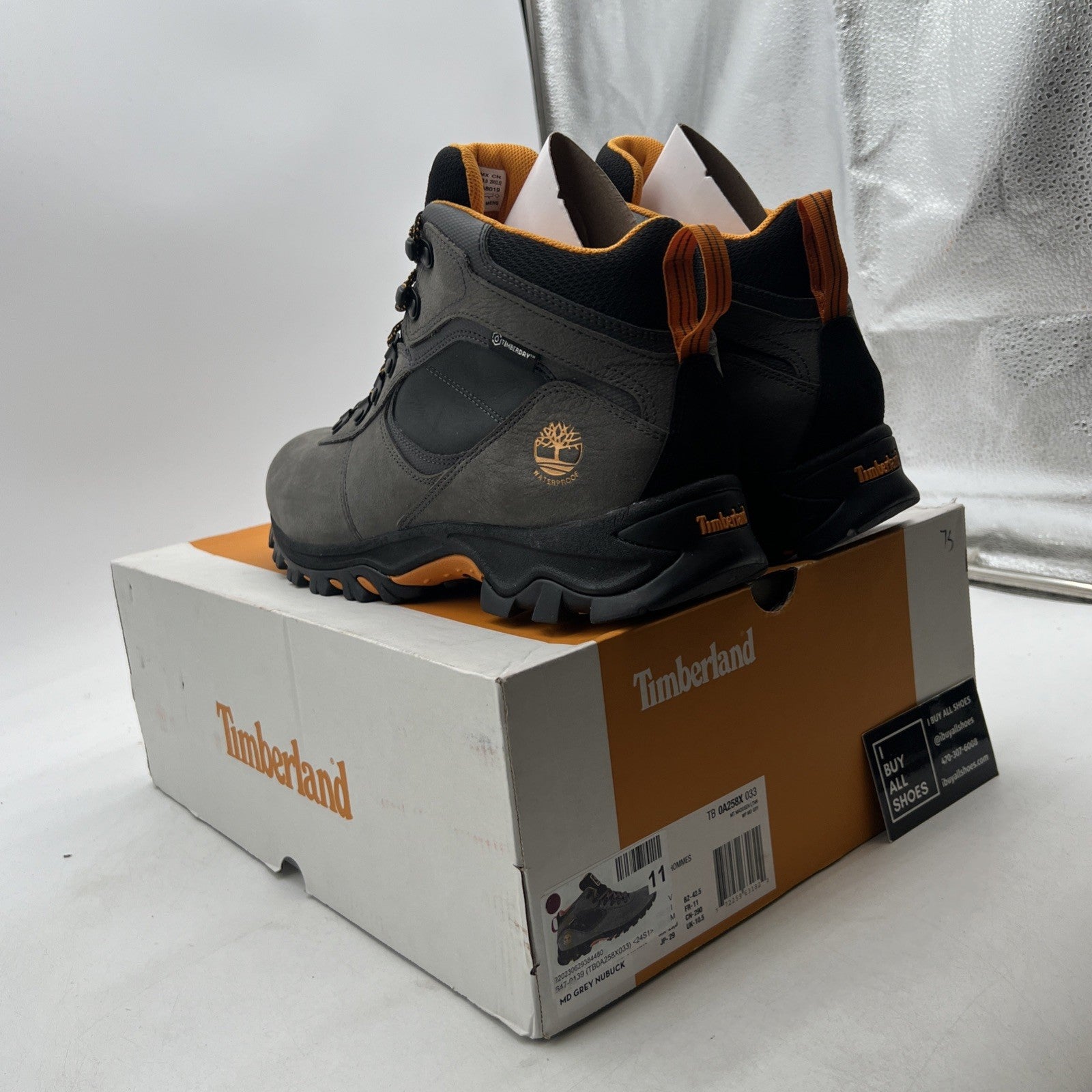 Size 11 - Timberland Mt Maddsen Waterproof Mid Hiker Boot Grey (TB0A258X 033)