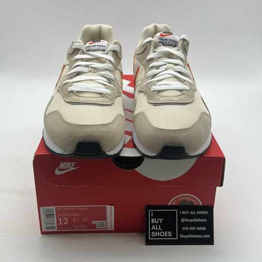 Size 12 - Nike Venture Runner Shoes Mens Beige Orange Trainers (CK2944-202)