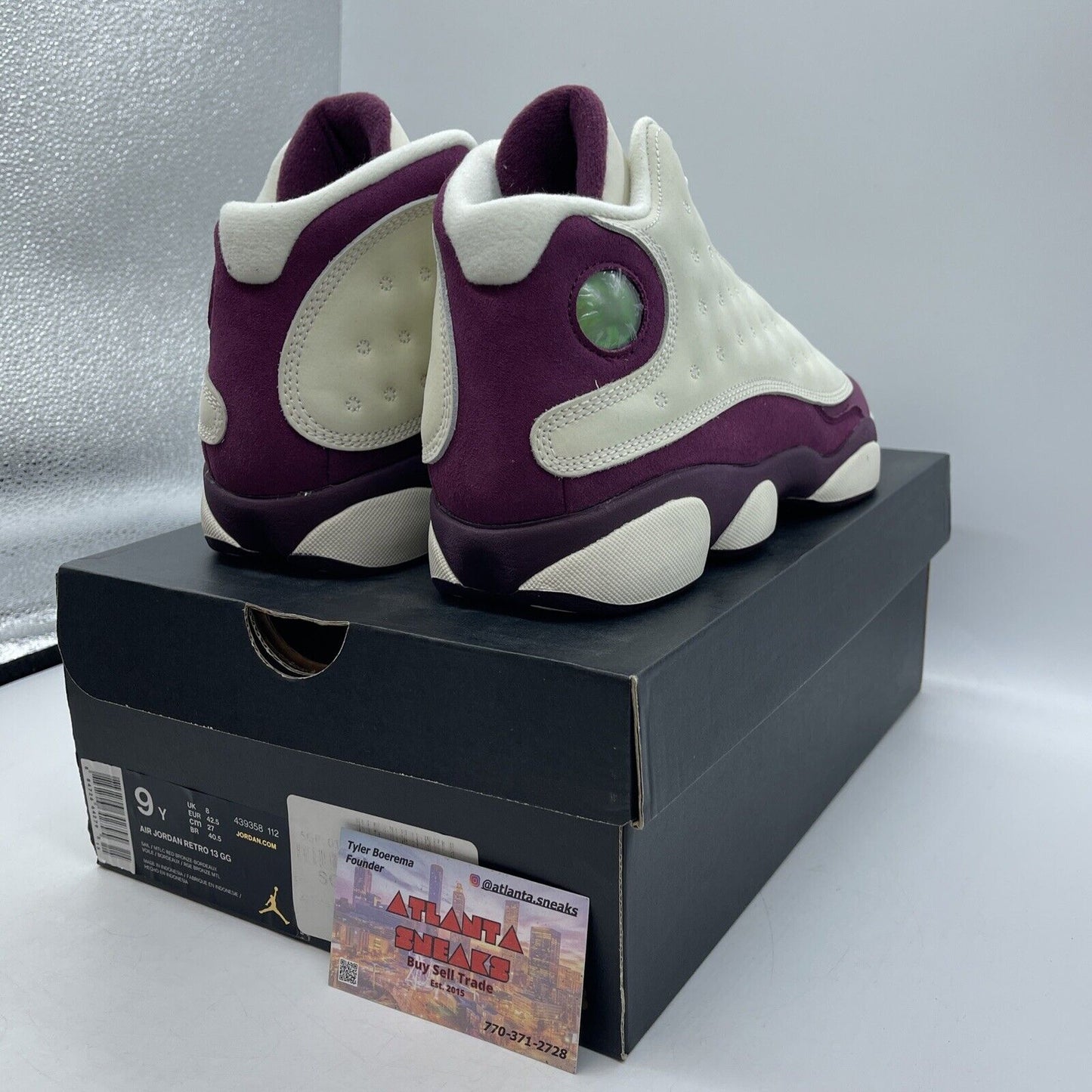 Size 9Y - Air Jordan 13 Retro Bordeaux Tan Burgundy Suede (439358-112)