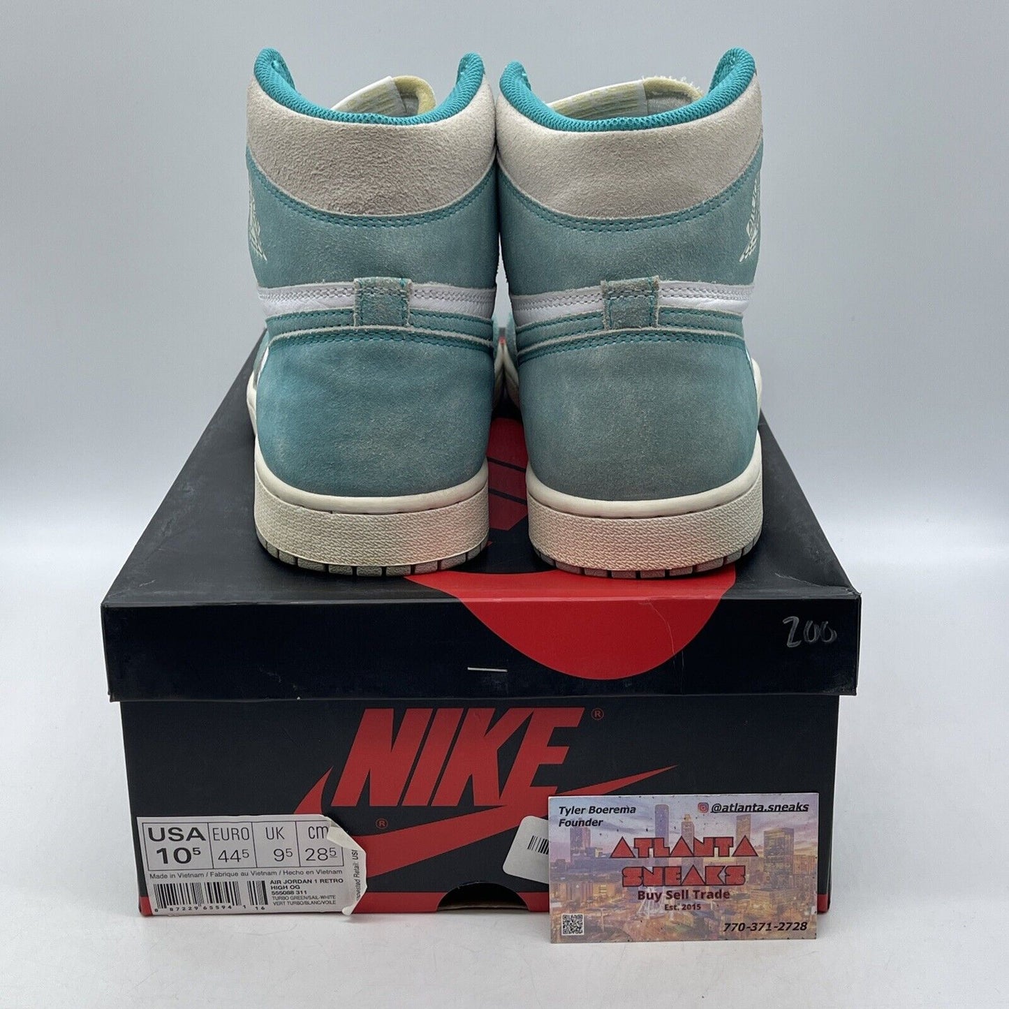 Size 10.5 - Jordan 1 Retro OG High Turbo Green Suede White Leather (555088-311)