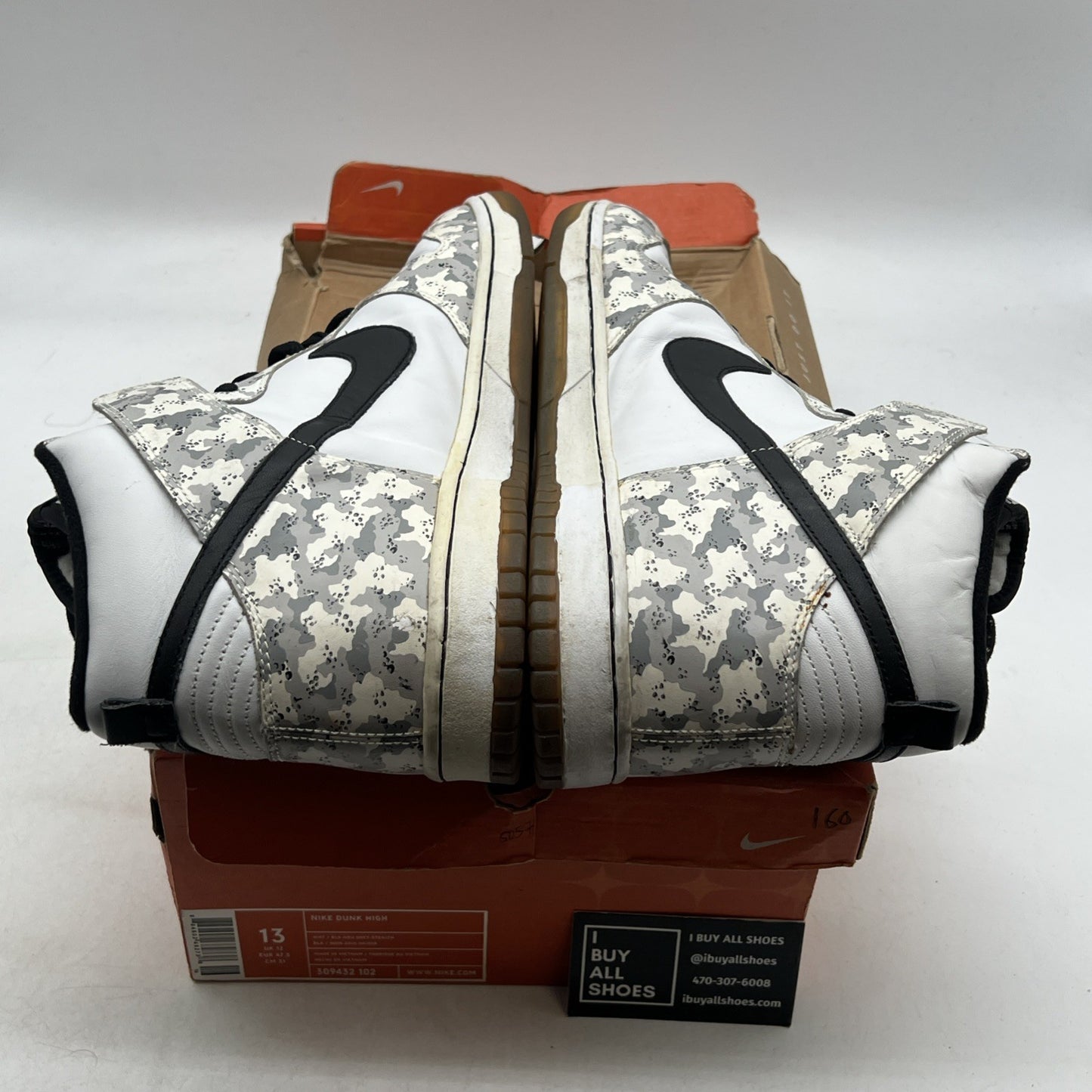 Size 13 - Nike Dunk High White - (309432-102)