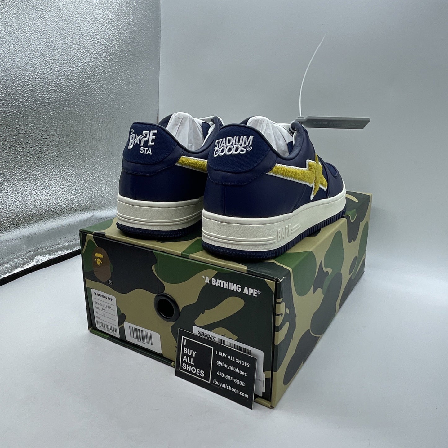 Size 10 - A Bathing Ape "BAPE x Stadium Goods" Bape Sta Navy (1J23-191-904)