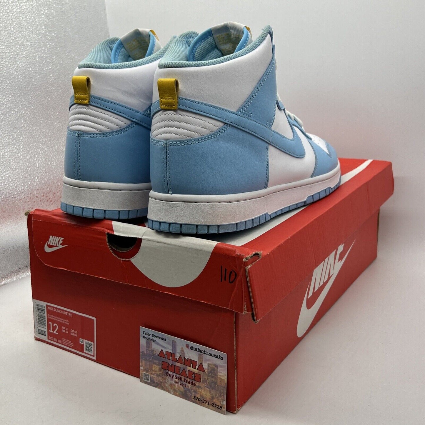 Size 12 - Nike Dunk High Blue Chill White Leather (DD1399-401)