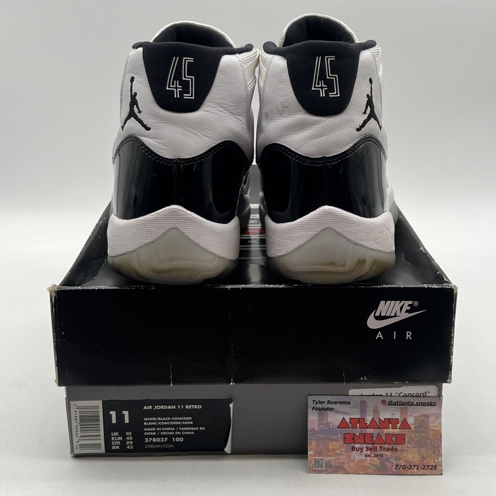 Size 11 - Jordan 11 Retro High Concord Black White Leather (378037-100)