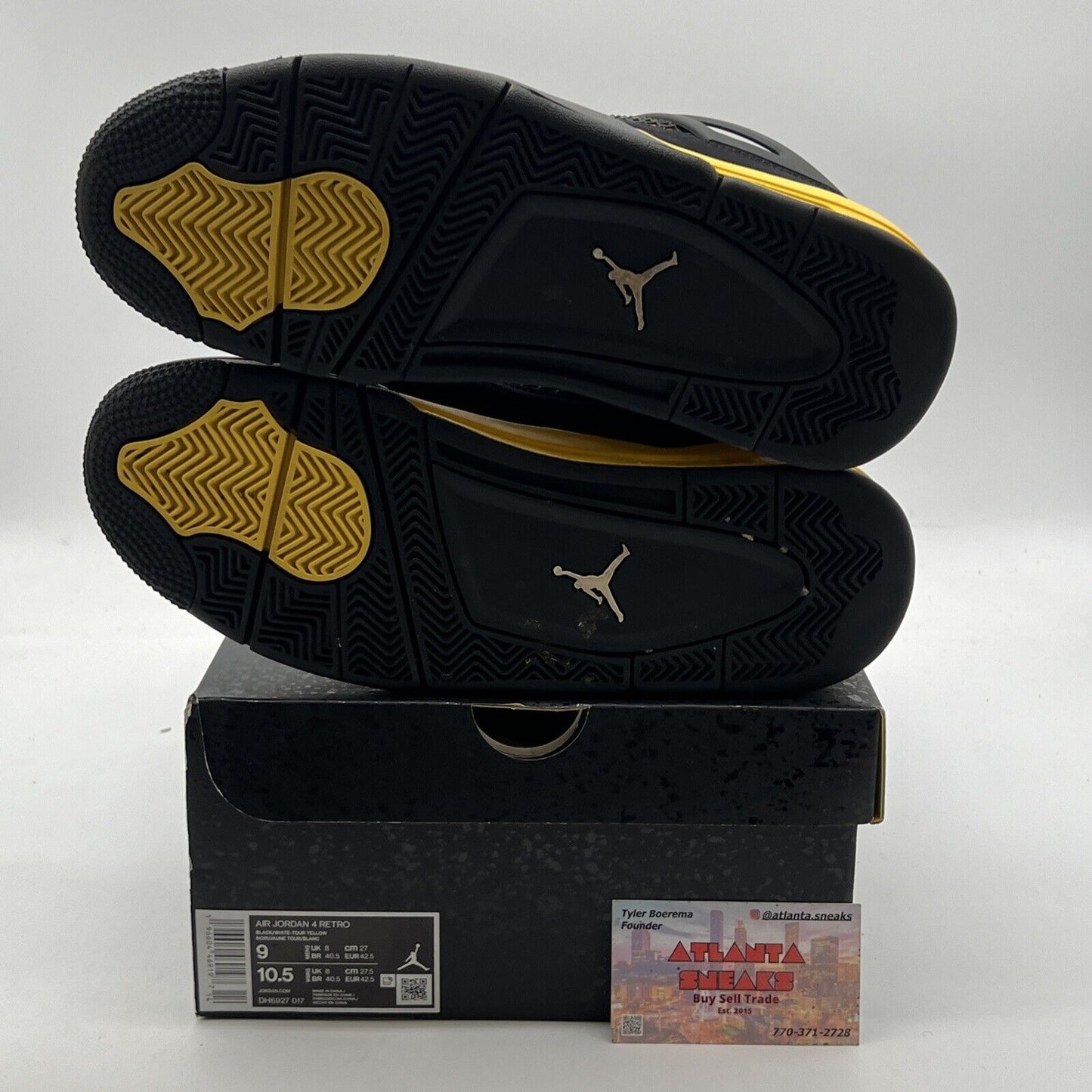 Size 9 - Air Jordan 4 Retro Thunder Black Suede Yellow (DH6927-017)