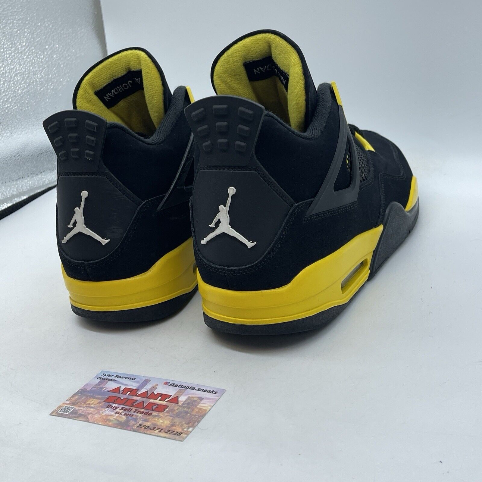 Size 14 - Jordan 4 Retro Mid Thunder White Yellow Black Suede Leather DH6927-016