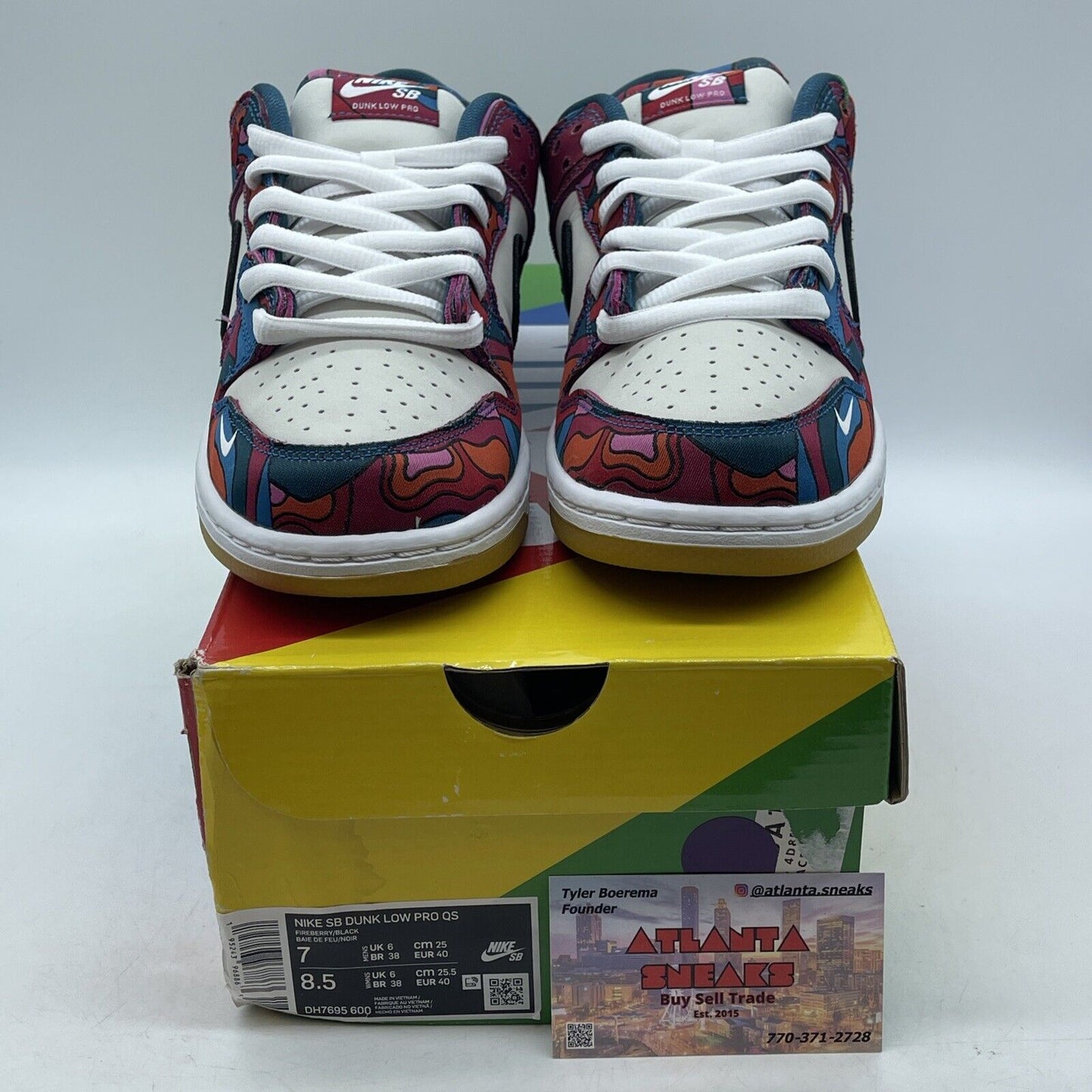 Size 7 - Nike Dunk Low Pro SB x Parra Abstract Art 2021 Suede (DH7695-600)