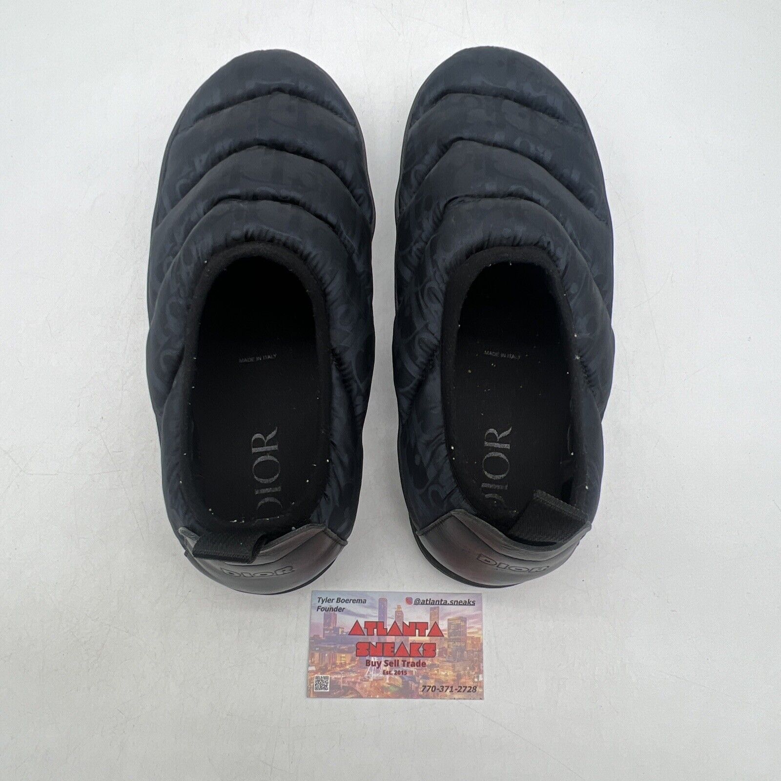 Size 9 - Dior Snow Slipper Black Oblique Technical Fabric (3SA089ZHN)