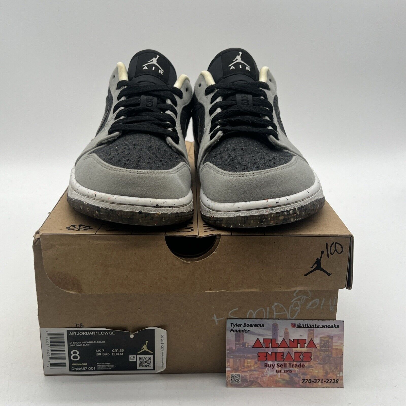 Size 8 - Air Jordan 1 Low Crater Grey Suede Black (DM4657-001)